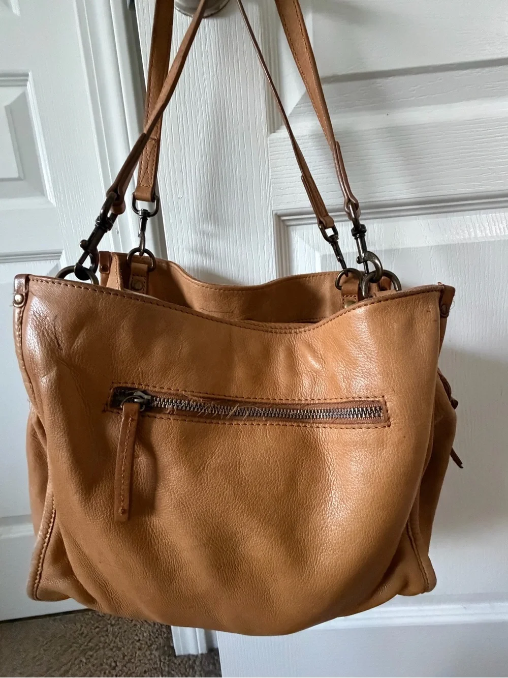 American Leather Co. Lenox Triple Entry Leather Satchel